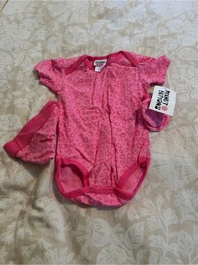 Pink Leopard-Print Baby Bodysuit